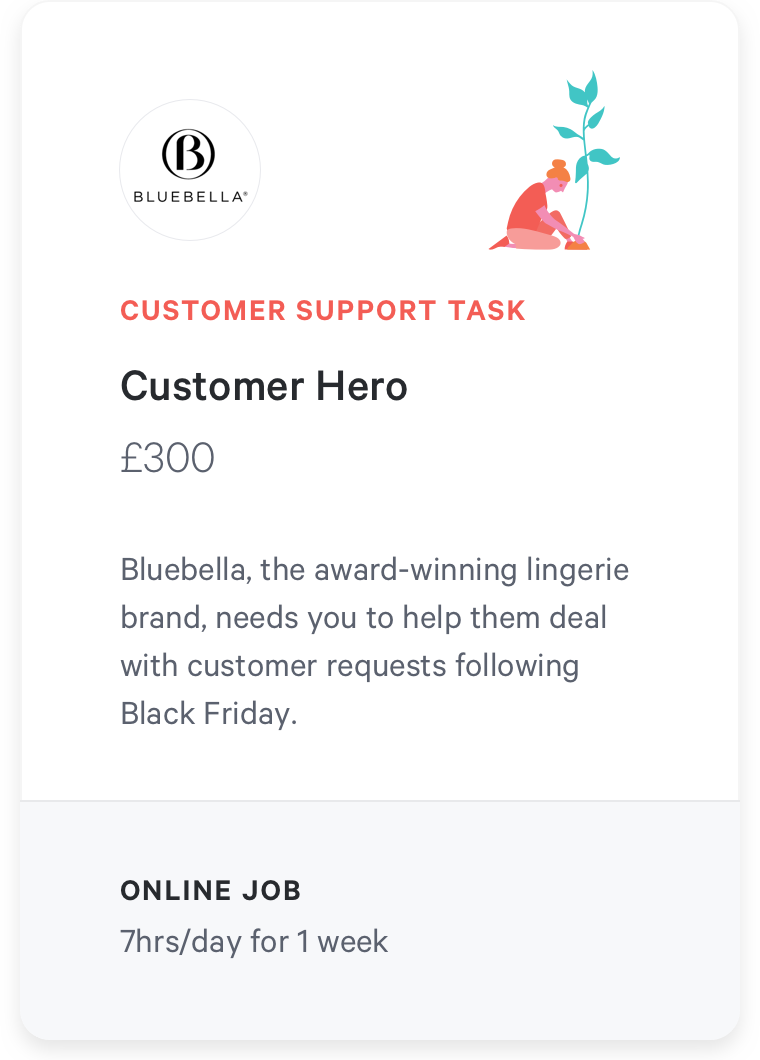 customer service support task